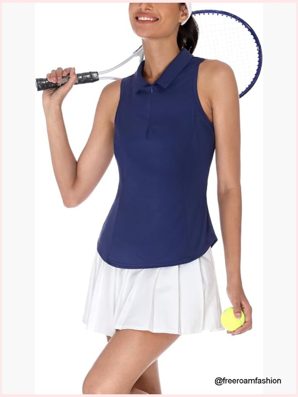 Sleeveless Polo Collared Golf Tennis Tank Top UPF 50+ Sun Protection Athletic